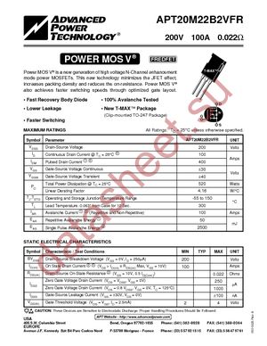 APT20M22B2VFRG datasheet  